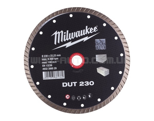 Диск алмазний MILWAUKEE DUT 230, 230мм