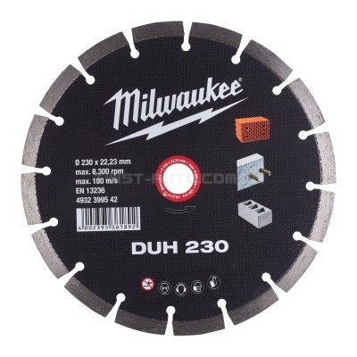 Диск алмазний MILWAUKEE DUH 230, діаметр 230мм MILWAUKEE ACC 4932399542