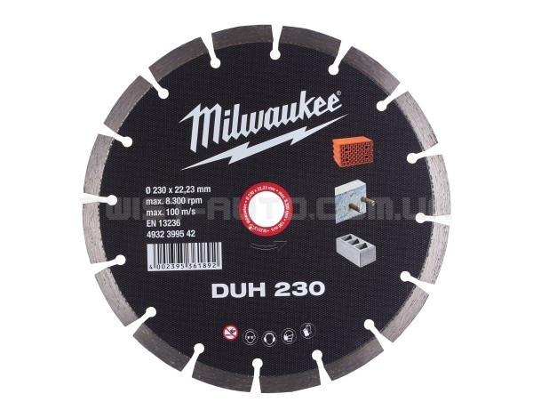 Диск алмазний MILWAUKEE DUH 230, діаметр 230мм