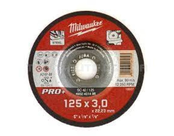 Диск відрізний по металу MILWAUKEE, SC 41/125х3 PRO+, 125мм