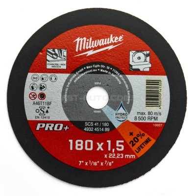 Диск відрізний по металу MILWAUKEE, SCS41/180X1,5 PRO+, діаметр 180мм MILWAUKEE ACC 4932451489