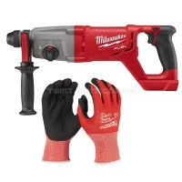 Аккумуляторный перфоратор бесщёточный 2.3Дж Milwaukee M18CHD-0 + перчатки стойкие к порезам 1 класса | 4933479903-KIT