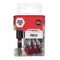 Насадка Milwaukee PH2 25мм (25 шт/упак) + магнитный держатель для бит | 4932479856