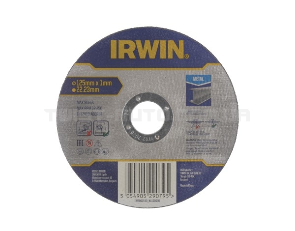 Диск обрізний Irwin Pro діаметр 125 мм. Товщина 1мм. Для металу.