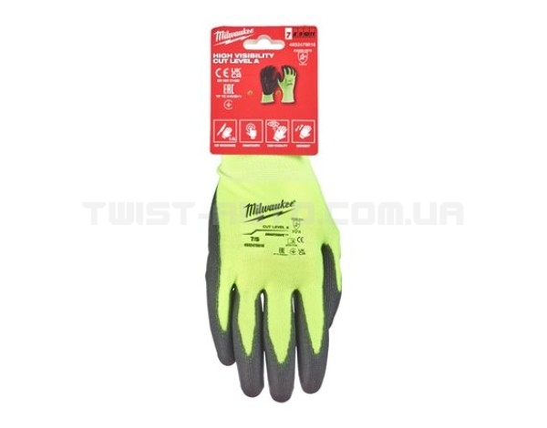 Рукавиці Hi-Vis Cut розмір L/9 - (Багатоштучна упаковка - 12 пар)