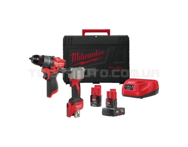 Набор из 2 инструментов аккумуляторных бесщеточных M12 FPP2D2-422X (HDкейс) MILWAUKEE 4933480593