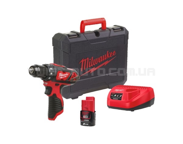 Дриль-шурупокрут MILWAUKEE M12 BDD-201C крутящий момент 30 Нм 4933479439 (+ заряд.пристрій, 1 акум., HD кейс)