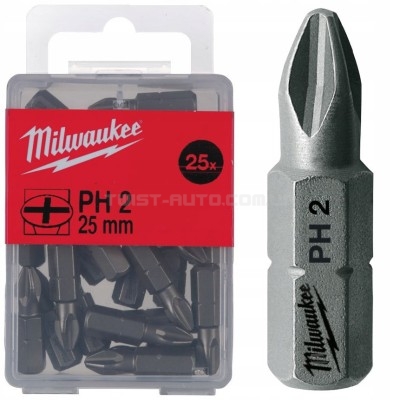 Біта MILWAUKEE, PH2, 25мм, (25шт) MILWAUKEE ACC 4932399587