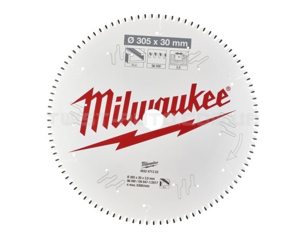 Диск пиляльний Alu PFTE MILWAUKEE, діаметр 305х30х3,0мм, 96 зуб.