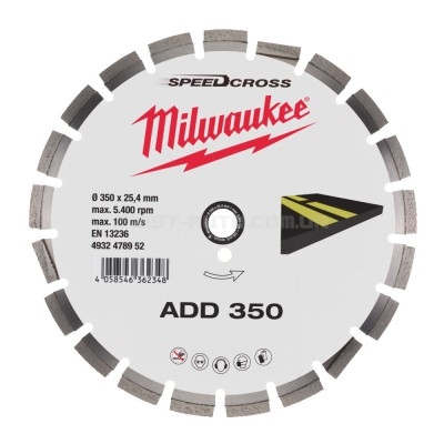 Алмазний диск ADD 350 для асфальту MILWAUKEE MILWAUKEE ACC 4932478952