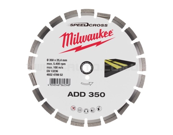 Алмазний диск ADD 350 для асфальту MILWAUKEE