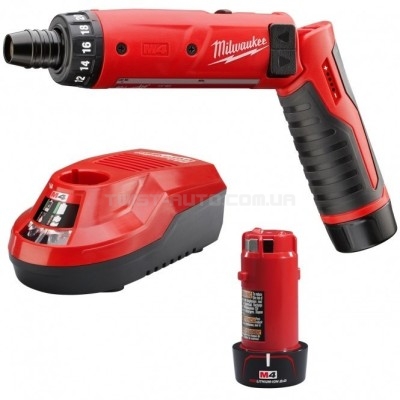 Викрутка акумуляторна MILWAUKEE M4 D-202B, (+ заряд. пристрій, 2 акум.Х2Аг, сумка для інструментів) MILWAUKEE 4933440475