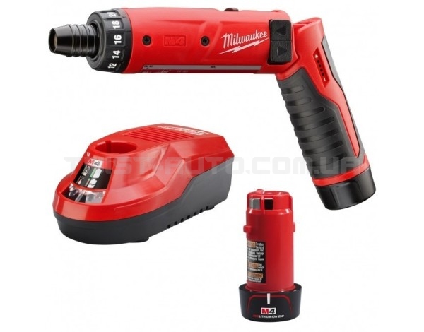 Викрутка акумуляторна MILWAUKEE M4 D-202B, (+ заряд. пристрій, 2 акум.Х2Аг, сумка для інструментів)