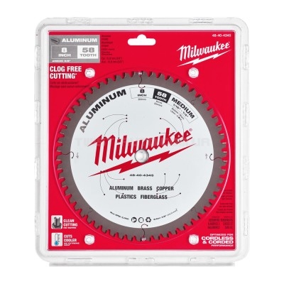 Диск пиляльний Alu PFTE MILWAUKEE, діаметр 203х5/8"х2,4мм, 58 зуб. MILWAUKEE ACC 48404345