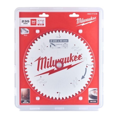 Диск пиляльний Alu PFTE MILWAUKEE, діаметр 235х30х2,4мм, 60 зуб. MILWAUKEE ACC 4932471309