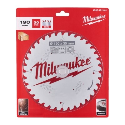 Диск пиляльний PFTE THIN KERF MILWAUKEE, O190х30х1,6мм, 36 зуб. MILWAUKEE ACC 4932471301