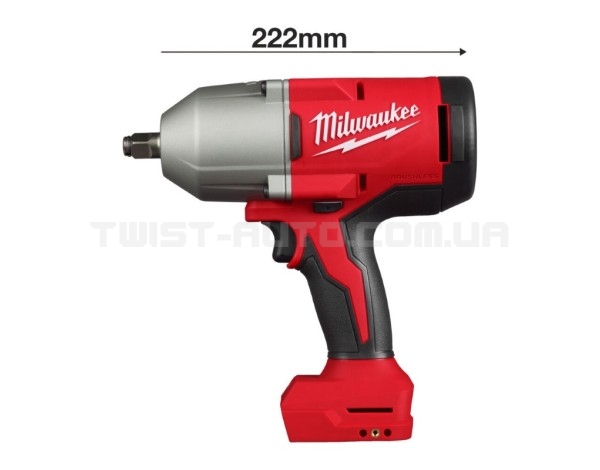 Гайковерт аккумуляторный бесщеточный MILWAUKEE 1/2" (1627 Нм) M18 BLHIWF12-0X, с кольцом (каркас) 4933492787