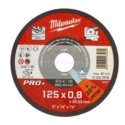 Диск відрізний по металу MILWAUKEE.W Pro+ SCS42 125x0.8mm MILWAUKEE ACC 4932498201