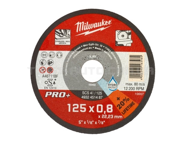 Диск відрізний по металу MILWAUKEE.W Pro+ SCS42 125x0.8mm