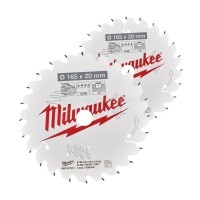 Набір дисків для дискової пили MILWAUKEE 165X20X40T/40T (2 ШТ.) - MILWAUKEE 4932492433 MILWAUKEE ACC 4932492433 Набір дисків для дискової пили MILWAUKEE 165X20X40T/40T (2 ШТ.) - MILWAUKEE 4932492433 MILWAUKEE ACC 4932492433