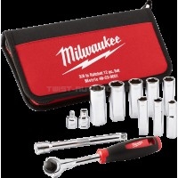 Набір головок метричних 3/8" MILWAUKEE з храповиком, (12шт), в сумці MILWAUKEE ACC 48229001 Набір головок метричних 3/8" MILWAUKEE з храповиком, (12шт), в сумці MILWAUKEE ACC 48229001