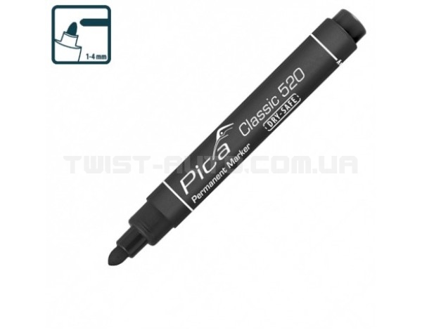 Маркер перманентний Pica Classic 520/46 Permanent Marker bullet tip, чорний