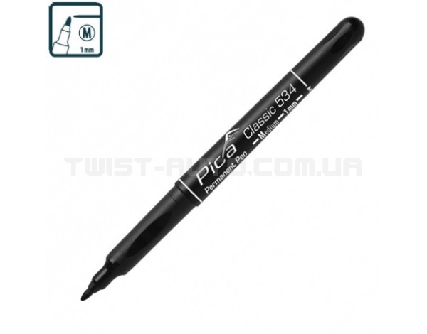 Маркер перманентний Pica Classic 534/46 Permanent Pen Medium, тонкий чорний