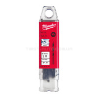 Свердло по металу HSS-R DIN 338, Ø2,0х49х24 мм (10 шт.), MILWAUKEE 4932363454