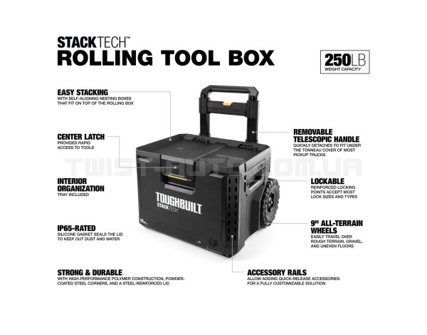 Скринька для інструментів TOUGHBUILT StackTech Rolling Tool Box TB-B1-B-70R