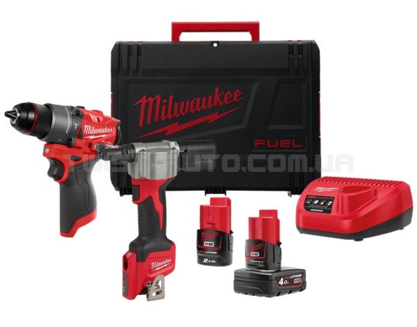 Набор из 2 инструментов аккумуляторных бесщеточных M12 FPP2D2-422X (HDкейс) MILWAUKEE 4933480593