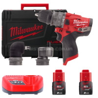 Дриль-шурупокрут з ударом акумуляторний MILWAUKEE, M12 FPDXKIT-202X, 44Нм, (+ заряд.пристрій, 2 акум., знімний патрон, 2 насадки MILWAUKEE 4933464138 Дриль-шурупокрут з ударом акумуляторний MILWAUKEE, M12 FPDXKIT-202X, 44Нм, (+ заряд.пристрій, 2 акум., знімний патрон, 2 насадки MILWAUKEE 4933464138