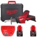 Пила сабельная аккумуляторная M12 C12 HZ-202С (ЗУ+2акум.Х2Ач+кейс) MILWAUKEE 4933441195