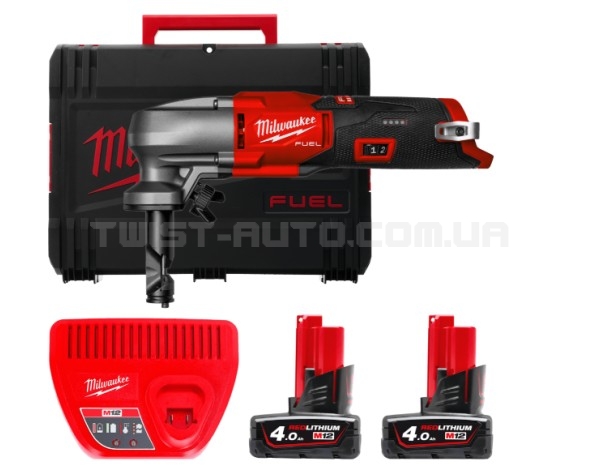 Акумуляторні ножиці по металлу M12 FNB16-402X MILWAUKEE 12В (2 акум х 6Аг, зарядн.пристр., HD кейс)