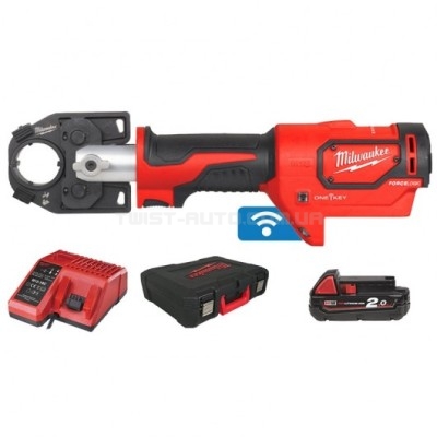 Обжимник гідравлійчний акумуляторний для кабелів MILWAUKEE M18 HCCT-201C ONE-KEY (+ заряд.пристрій, 1 акум., HD кейс) MILWAUKEE 4933451194