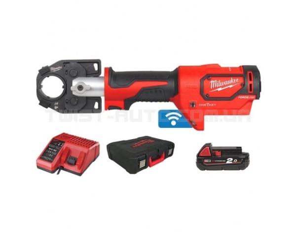 Обжимник гідравлійчний акумуляторний для кабелів MILWAUKEE M18 HCCT-201C ONE-KEY (+ заряд.пристрій, 1 акум., HD кейс)