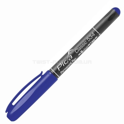 Маркер перманентний Pica Classic 534/41 Permanent Pen Medium, тонкий синій PICA 534/41