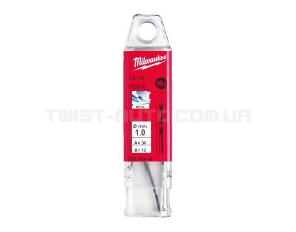 Свердло по металу HSS-R MILWAUKEE DIN338, діаметр 1,5 мм, (10шт)