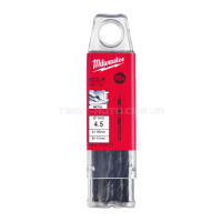 Свердло по металу HSS-R DIN 338, Ø4,5х80х47 мм (10 шт.), MILWAUKEE 4932363479