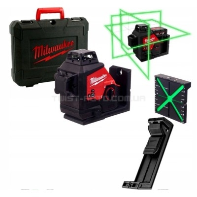 Нівелір лазерний 3D нівелір акумуляторний MILWAUKEE, M12 3PL-0C (кейс) MILWAUKEE 4933478103