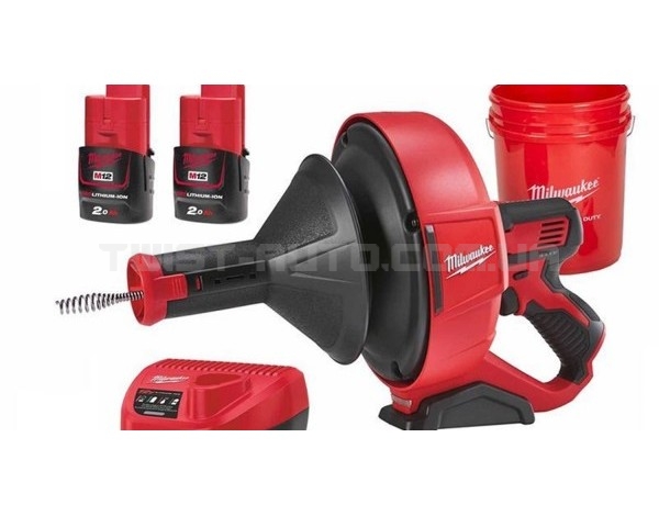 Машина прочищувальна MILWAUKEE M12 BDC6-202C 4933451635 (+ заряд.пристрій, 2 акум., ємність для зберігання)