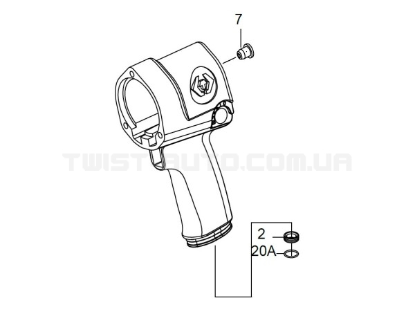 Корпус гайковерта 33411-050 (Вкл.7.2.20A) KING TONY 33411-B01