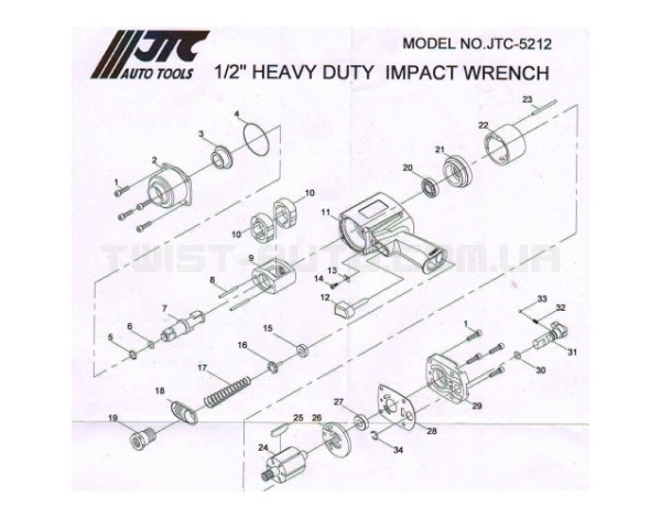 Кільце стопорне для гайковерта 1/2" (5212 JTC) 5212-34 JTC