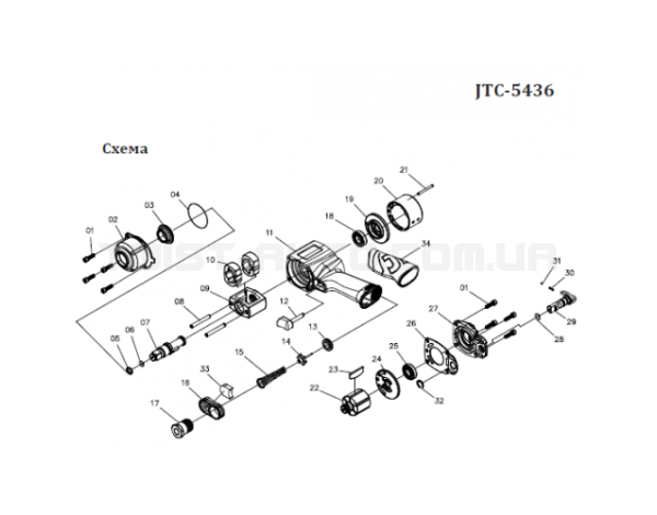 Решітка повітровода-ремкомплект для гайковерта 1/2 (5436 JTC) 5436-16 JTC