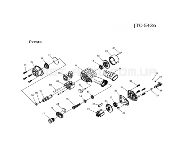 Корпус молотка для гайковерта 5436 JTC