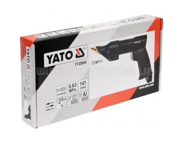 Пневматичні кутові ножиці по металу t≤ 1.4 мм, при тиску - 0,63 MPa, 141 л/хв. YATO YT-09944