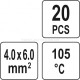 З"єднувач термозбіжний з оловом для дроту (4-6 мм², 12-10 AWG) 20шт. YATO YT-81443