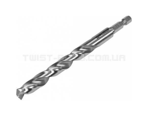 Свердло для нержавіючої легованої сталі HSS6542, Ø=10.5мм, HEX-1/4", l=133/87мм, для нержав., конструкт.,лег.