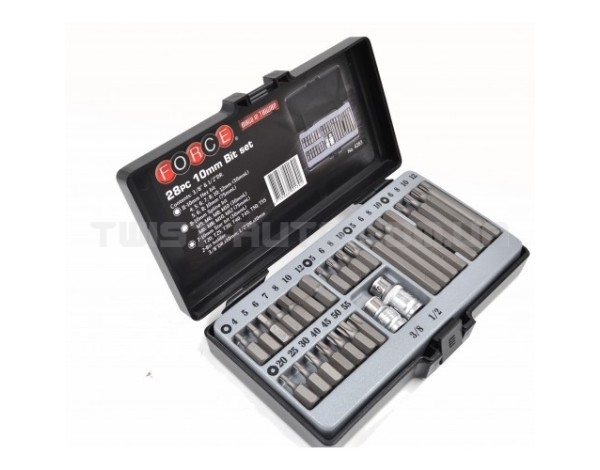 Набір біт 3/8" та 1/2" 6-гр., Torx, Spline 28 пр. FORCE 4283