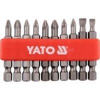 Набір біт PH, PZ, SL, 1/4" в касеті, довжина: 50мм, 10шт. YATO