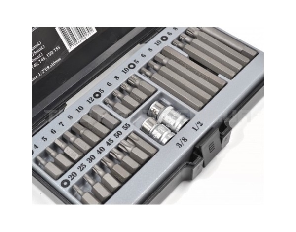 Набір біт 3/8" та 1/2" 6-гр., Torx, Spline 28 пр. FORCE 4283